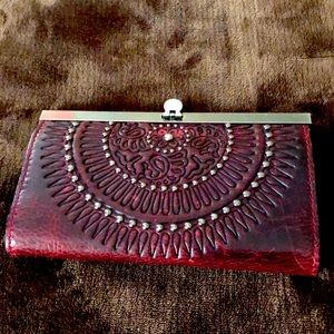 Burgundy Leather Patricia Nash Wallet!